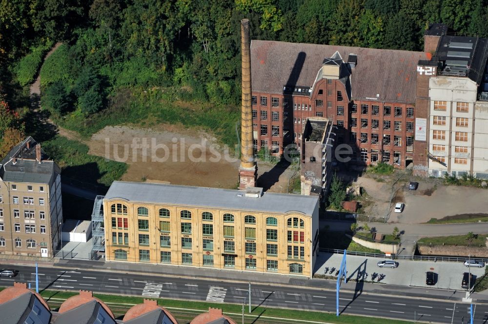 Luftbild Chemnitz - Ehemaliges Industriegelände des Poelzig - Areal bei der Zwickauer Straße in Chemnitz in Sachsen