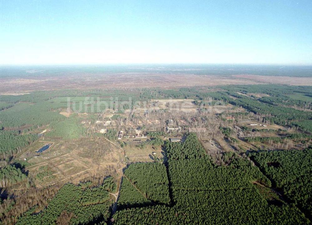 Luftaufnahme Drachhausen - Ehemaliges Kasernengelände bei Drachhausen in Brandenburg. Renaturierungsfläche der Brandenburgischen Boden GmbH.