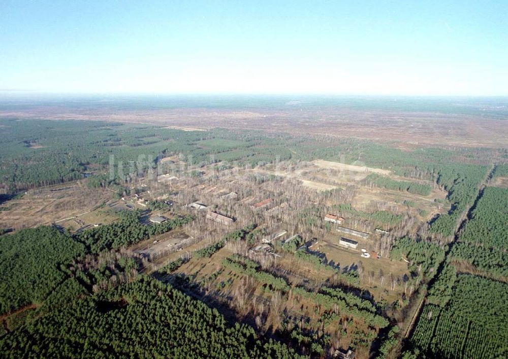 Luftbild Drachhausen - Ehemaliges Kasernengelände bei Drachhausen in Brandenburg. Renaturierungsfläche der Brandenburgischen Boden GmbH.