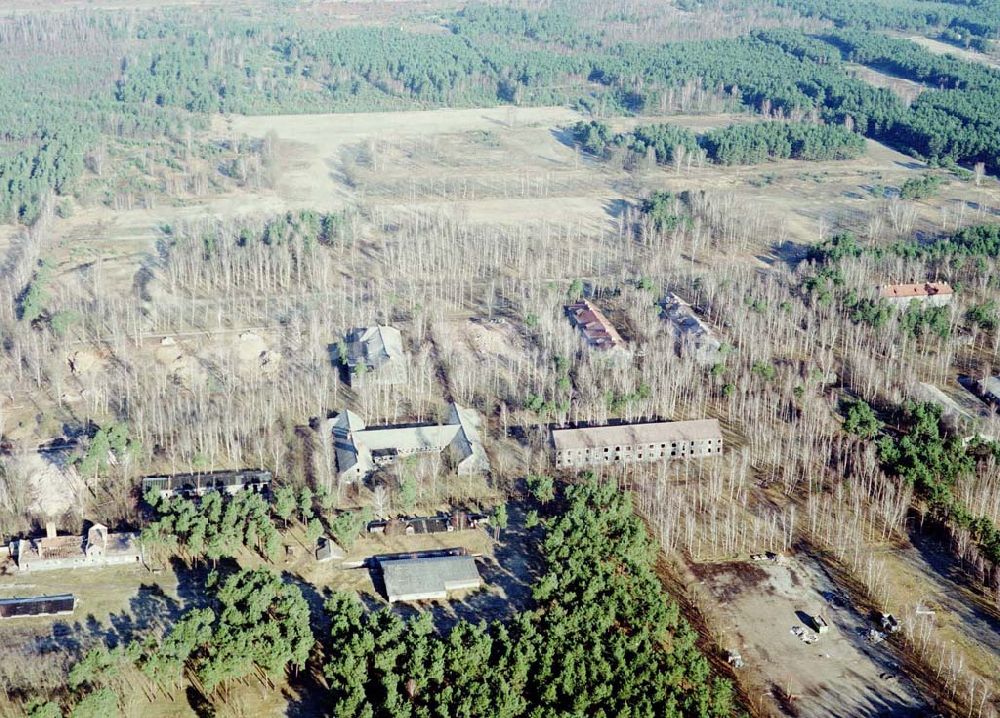 Luftaufnahme Drachhausen - Ehemaliges Kasernengelände bei Drachhausen in Brandenburg. Renaturierungsfläche der Brandenburgischen Boden GmbH.