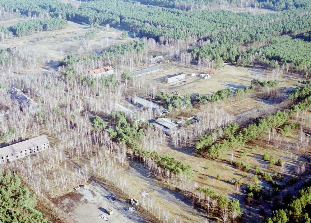 Drachhausen / Brandenburg von oben - Ehemaliges Kasernengelände bei Drachhausen in Brandenburg. Renaturierungsfläche der Brandenburgischen Boden GmbH.