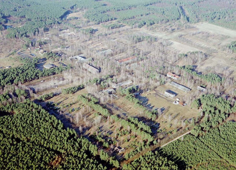 Luftbild Drachhausen - Ehemaliges Kasernengelände bei Drachhausen in Brandenburg. Renaturierungsfläche der Brandenburgischen Boden GmbH.