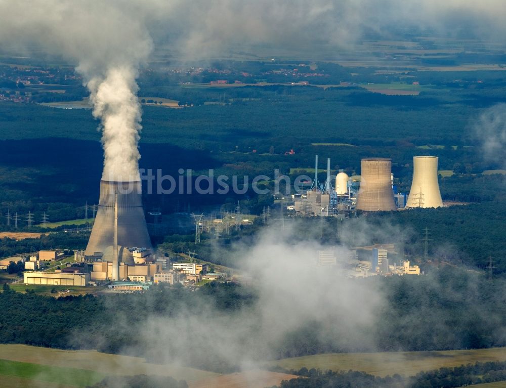 Luftaufnahme Lingen (Ems) - Ehemaliges Kernkaftwerk Atomkraftwerk AKW - KKW und heutiges Erdgaskraftwerk Emsland in Lingen an der Ems in Niedersachsen