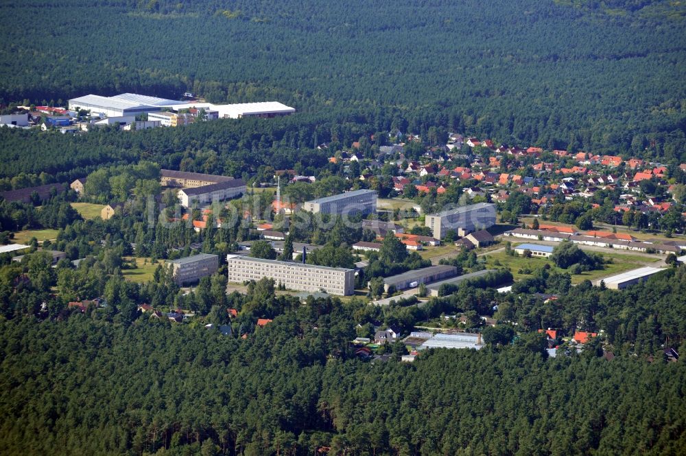 Wandlitz aus der Vogelperspektive: Ehemaliges Polizeigelände im Ortsteil Basdorf der Gemeinde Wandlitz im Bundesland Brandenburg