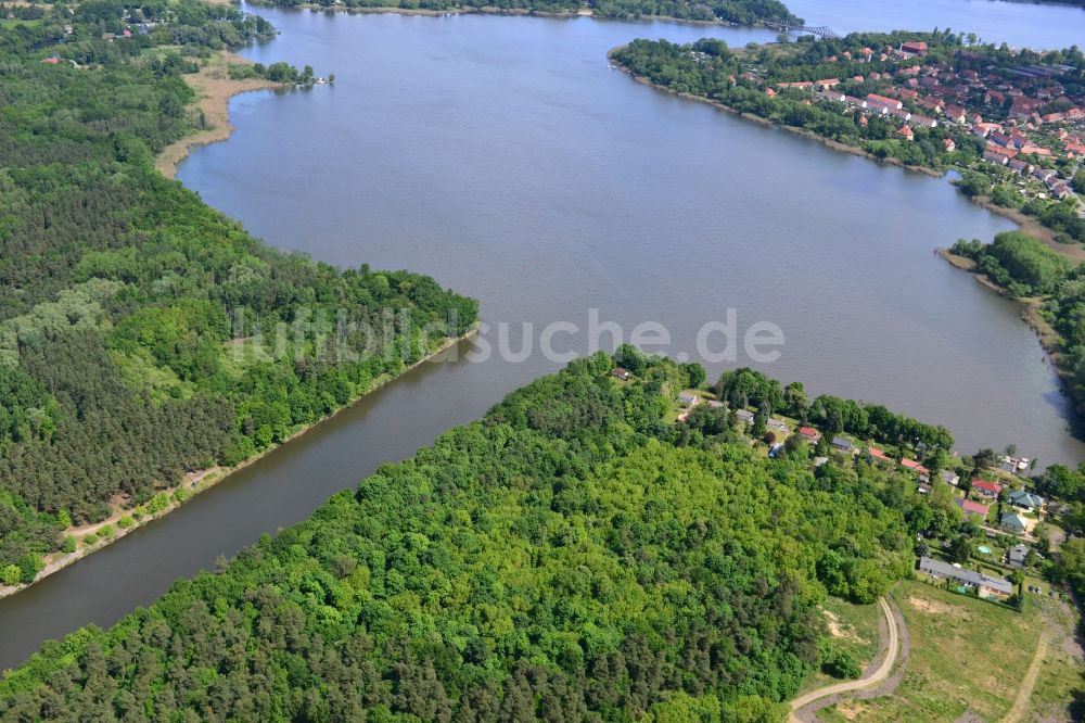 Luftaufnahme Wusterwitz - Ehemaliges Tiergartengelände am Elbe-Havel-Kanal bei Wusterwitz im Bundesland Brandenburg