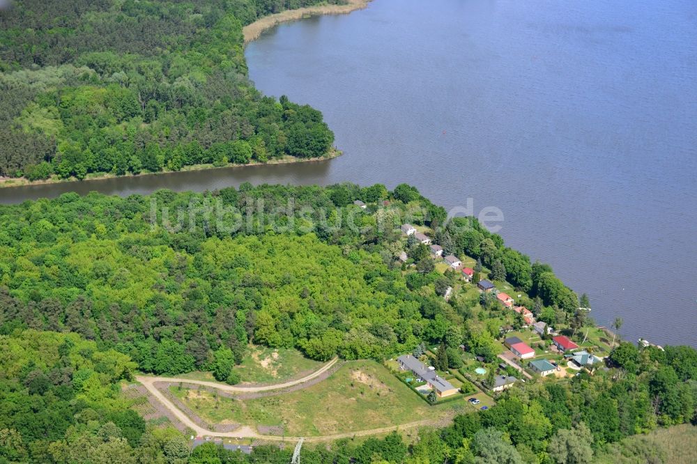 Wusterwitz aus der Vogelperspektive: Ehemaliges Tiergartengelände am Elbe-Havel-Kanal bei Wusterwitz im Bundesland Brandenburg