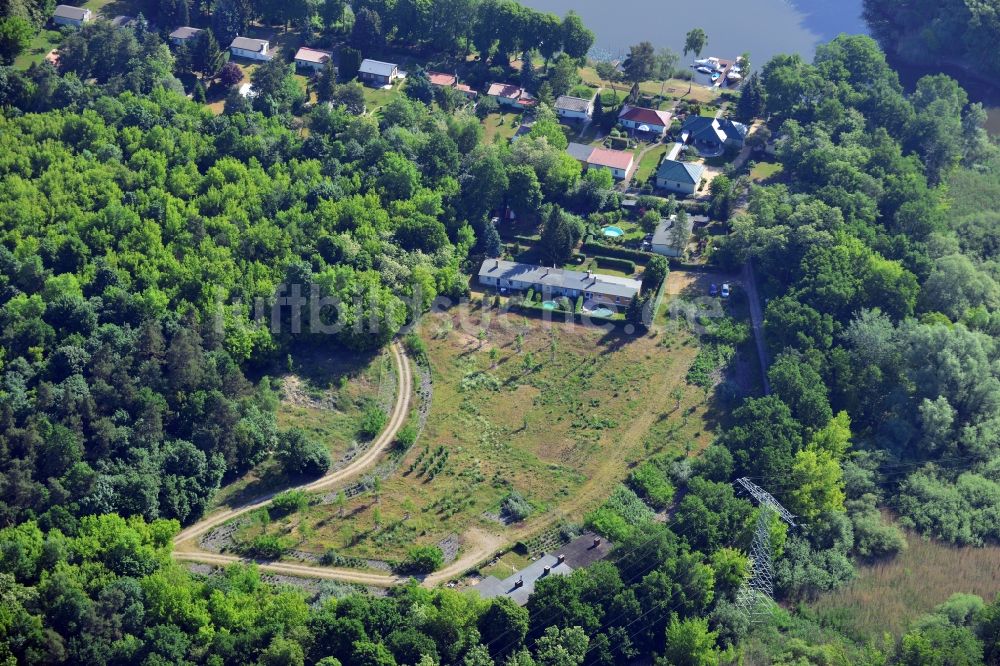 Wusterwitz von oben - Ehemaliges Tiergartengelände am Elbe-Havel-Kanal bei Wusterwitz im Bundesland Brandenburg