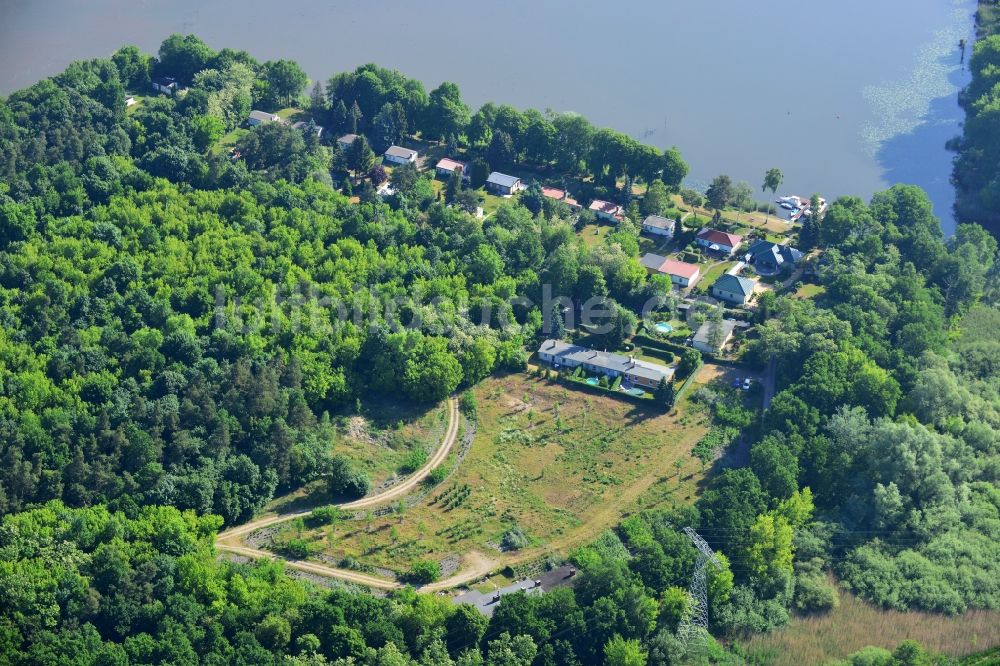 Wusterwitz aus der Vogelperspektive: Ehemaliges Tiergartengelände am Elbe-Havel-Kanal bei Wusterwitz im Bundesland Brandenburg