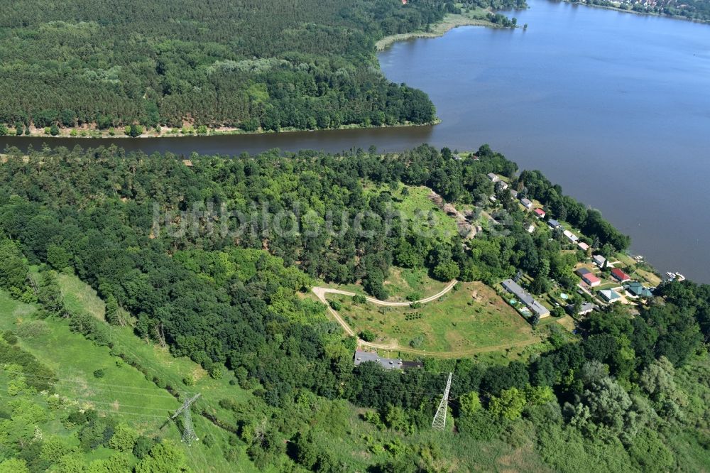 Wusterwitz aus der Vogelperspektive: Ehemaliges Tiergartengelände am Elbe-Havel-Kanal bei Wusterwitz im Bundesland Brandenburg