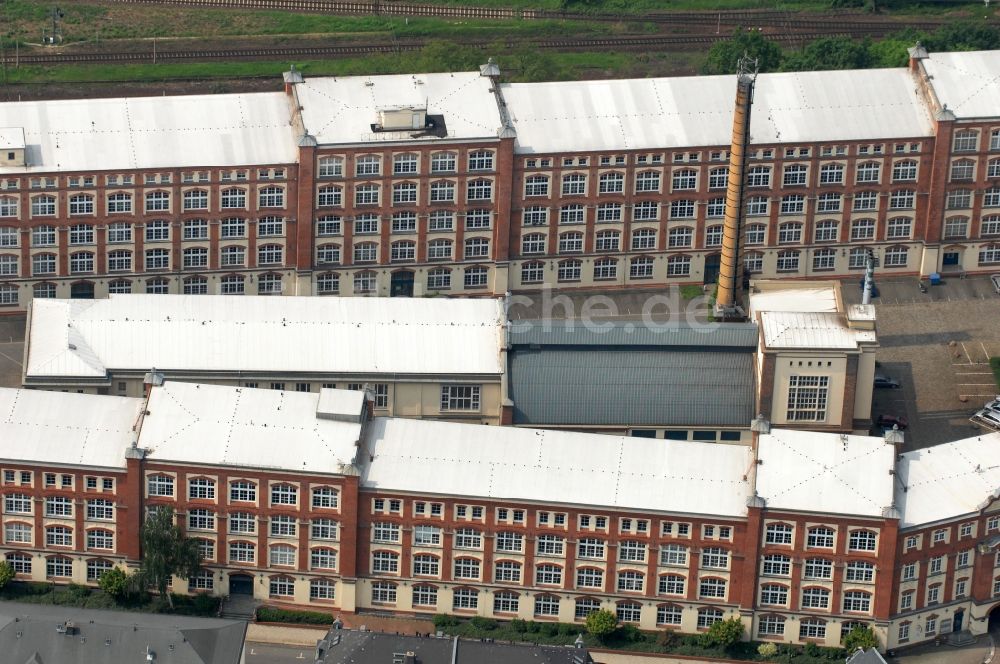 Luftaufnahme Dresden - Ehemaliges VEB Verpackungsmittelwerk, heute Bürogebäude in Dresden-Pieschen in Sachsen