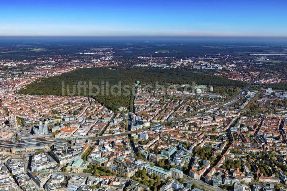 Hannover von oben - Eilenriede Stadtwald in Hannover im Bundesland ...