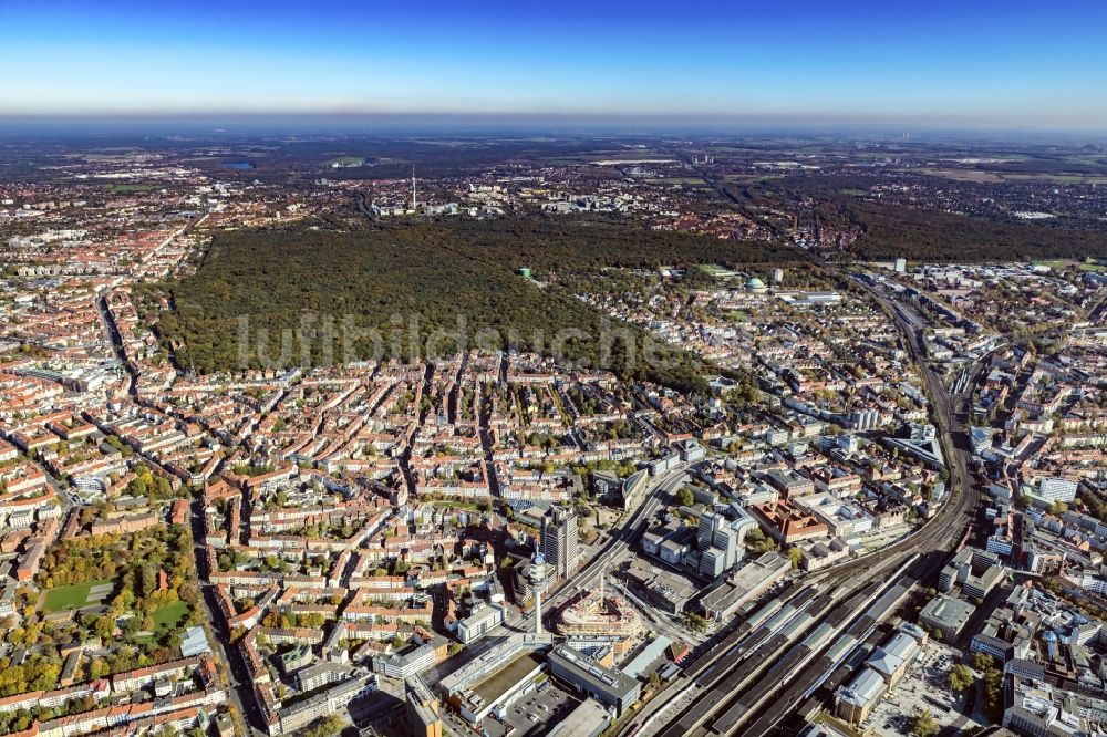 Hannover von oben - Eilenriede Stadtwald in Hannover im Bundesland ...