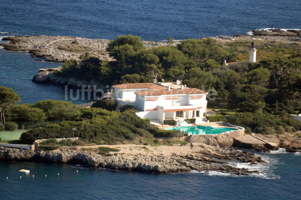 Luftaufnahme Antibes - Eine Villa am Cap d'Antibes im Stadtteil Juan-les-Pins von Antibes