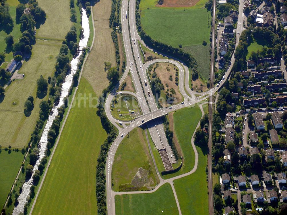 Freiburg im Breisgau aus der Vogelperspektive: Einfahrt Kappler-Tunnel in Freiburg, Baden-Württemberg