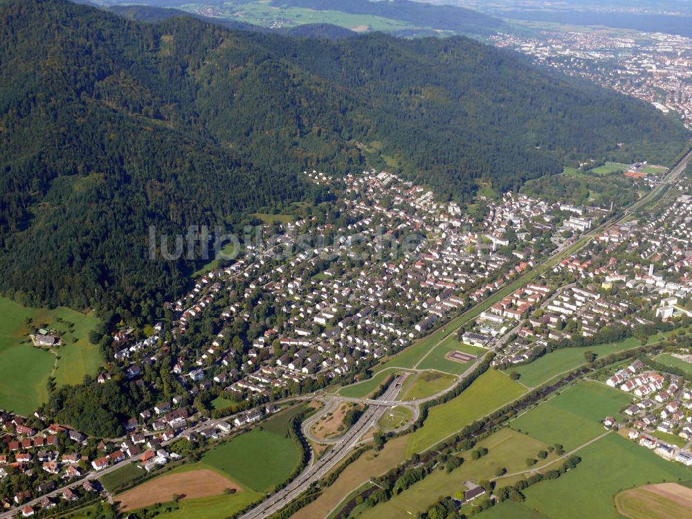 Luftbild Freiburg im Breisgau - Einfahrt Kappler-Tunnel in Freiburg, Baden-Württemberg