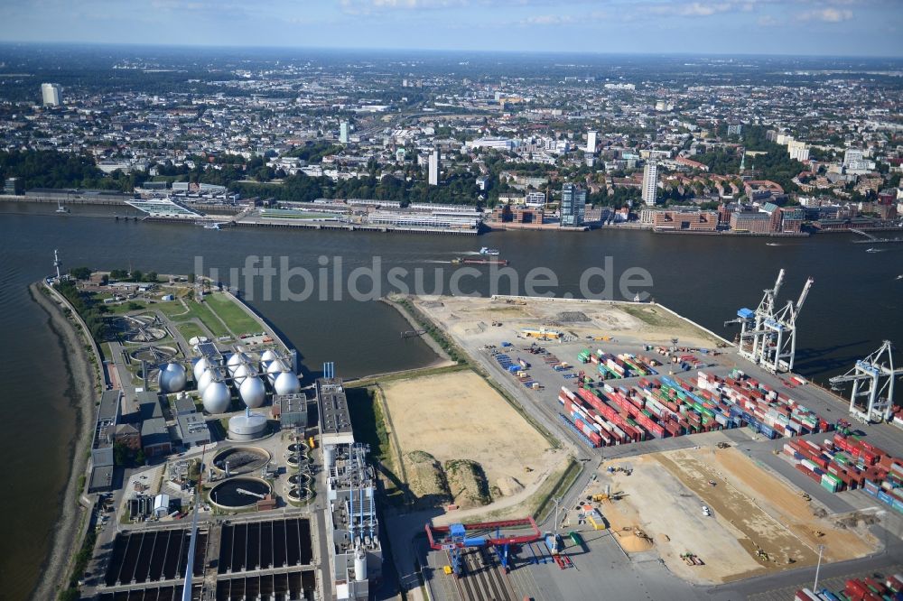 Luftbild Hamburg - Einfahrt Vorhafen an der Norderelbe in Hamburg-Mitte