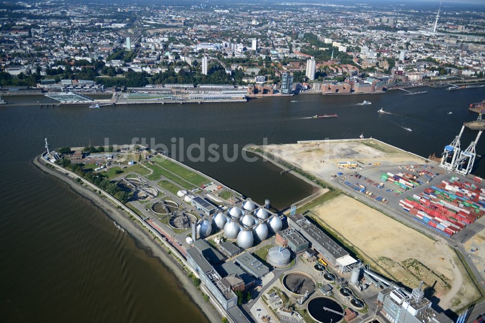 Luftaufnahme Hamburg - Einfahrt Vorhafen an der Norderelbe in Hamburg-Mitte