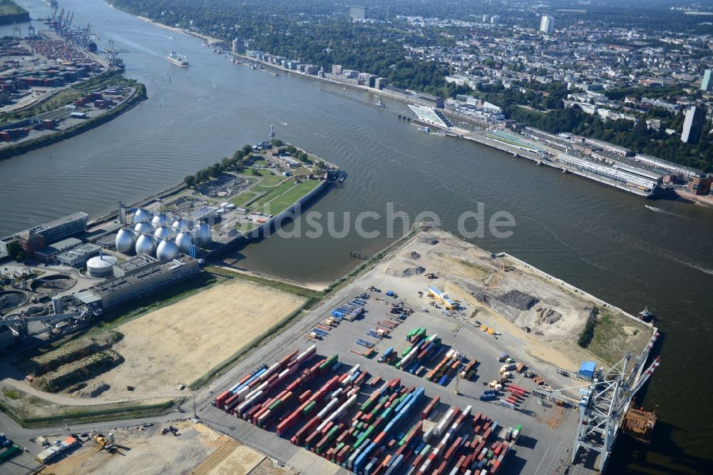 Hamburg von oben - Einfahrt Vorhafen an der Norderelbe in Hamburg-Mitte