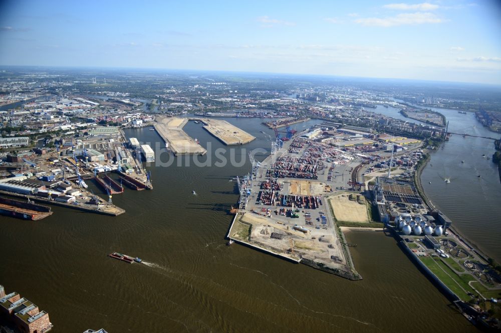 Luftbild Hamburg - Einfahrt Vorhafen an der Norderelbe in Hamburg-Mitte