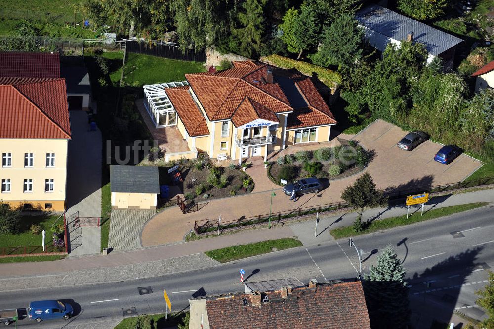 Luftbild Werneuchen - Einfamilien - Musterhaus der Firma CITY.BAUTEN an der Freienwalder Strasse in Werneuchen