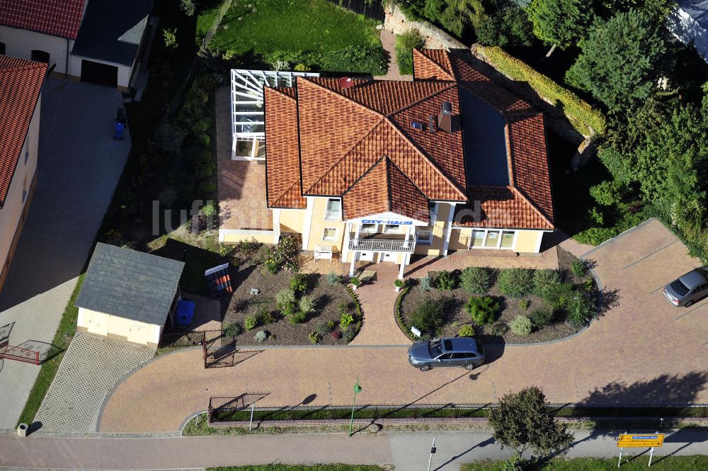 Luftbild Werneuchen - Einfamilien - Musterhaus der Firma CITY.BAUTEN an der Freienwalder Strasse in Werneuchen