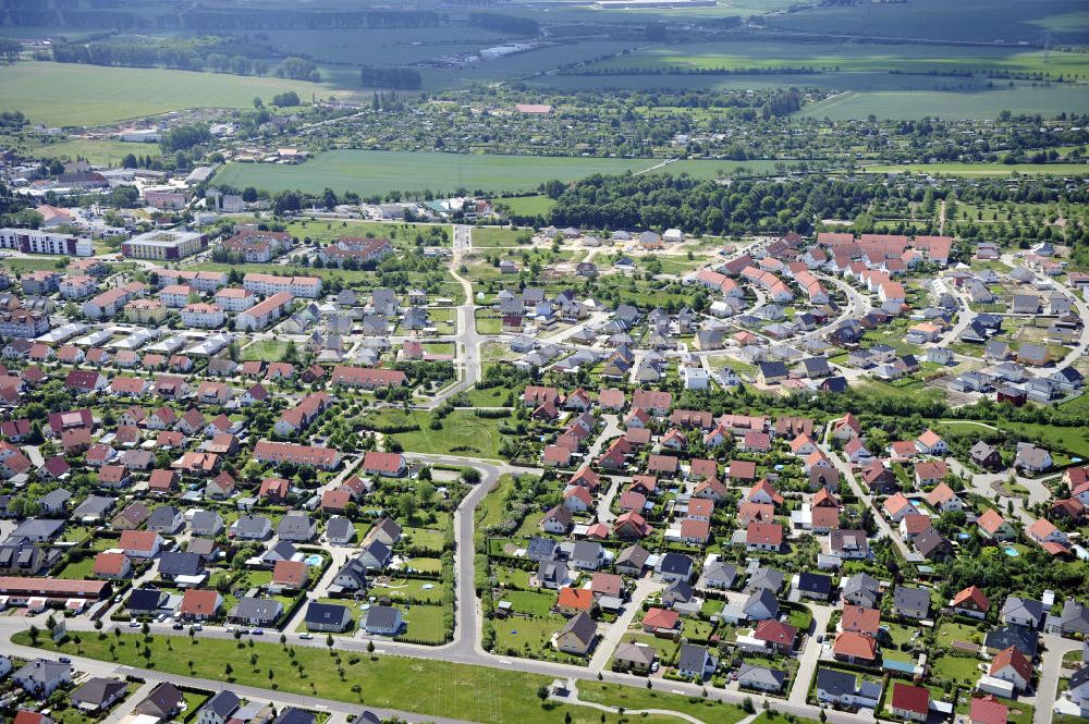 Luftaufnahme Magdeburg - Einfamilien- Wohnneubaugebiet Am Birnengarten in Magdeburg-Ottersleben