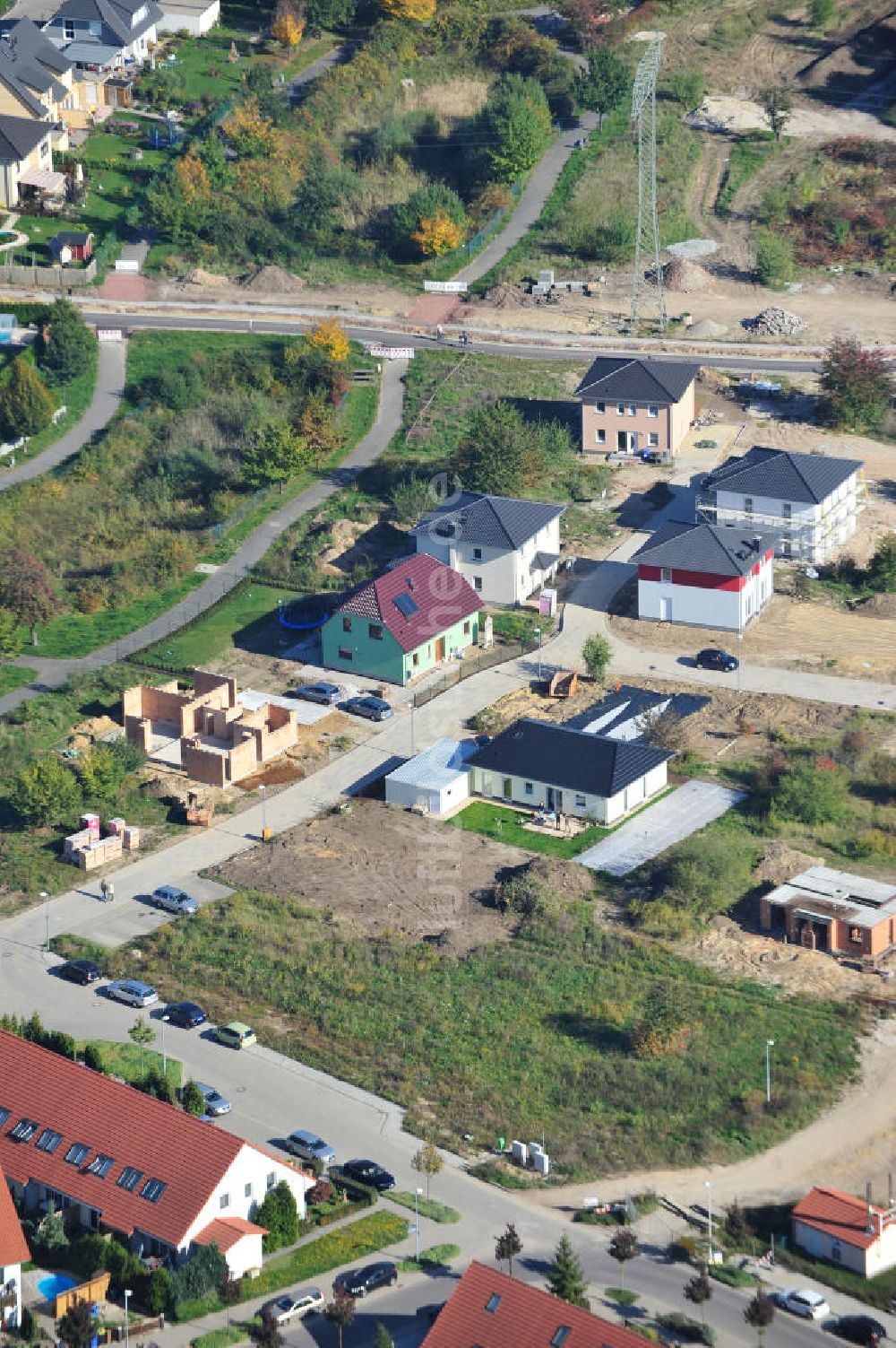 Luftaufnahme Magedeburg - Einfamilien- Wohnneubaugebiet Am Birnengarten in Magdeburg-Ottersleben