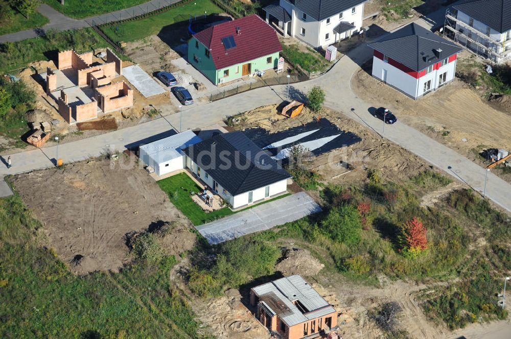 Luftbild Magedeburg - Einfamilien- Wohnneubaugebiet Am Birnengarten in Magdeburg-Ottersleben