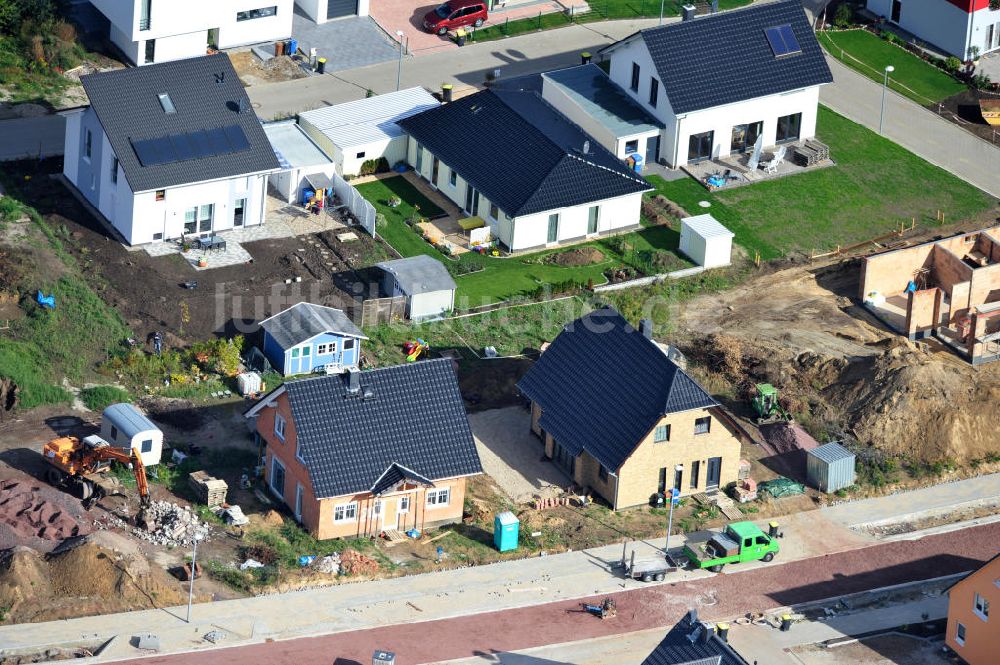 Luftaufnahme Magdeburg - Einfamilien- Wohnneubaugebiet Am Birnengarten in Magdeburg-Ottersleben