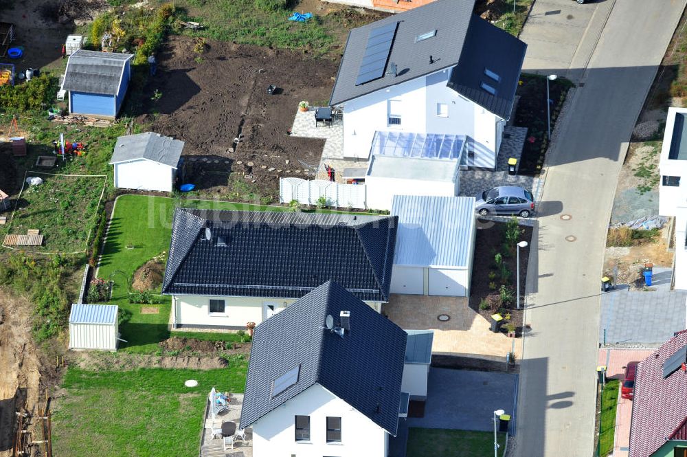 Magdeburg von oben - Einfamilien- Wohnneubaugebiet Am Birnengarten in Magdeburg-Ottersleben