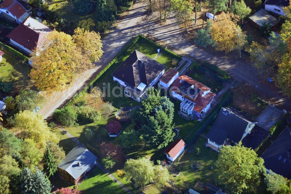 Luftaufnahme Vogelsdorf - Einfamilienhaus- und Kleingarten- Wohngebiet Fredersdorf-Vogelsdorf im Bundesland Brandenburg