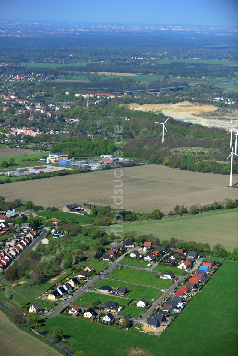 Rüdersdorf OT Alt-Rüdersdorf von oben - Einfamilienhaus- Neubau Wohngebiet amHemmoor-Ring in Alt-Rüdersdorf, einem Ortsteil von Rüdersdorf im Bundesland Brandenburg