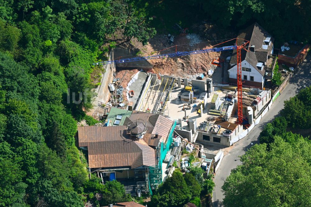 Luftaufnahme Heidelberg - Einfamilienhaus- Neubau im Wohngebiet der Einfamilienhaus- Siedlung in Heidelberg im Bundesland Baden-Württemberg, Deutschland