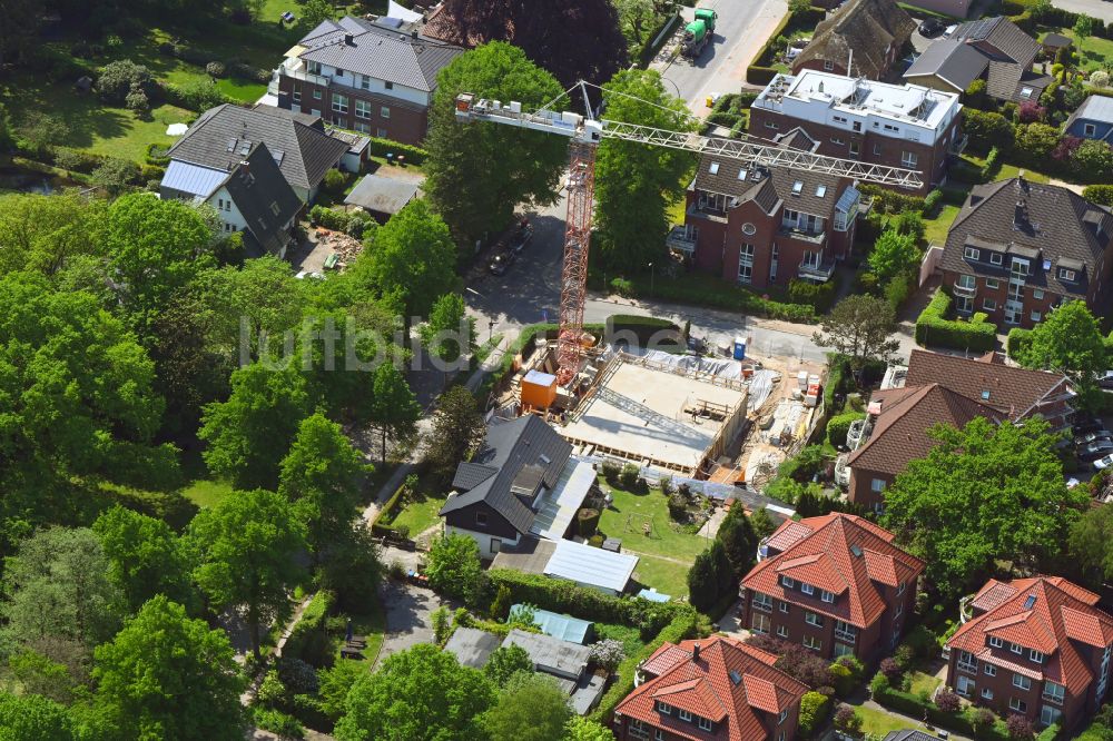 Luftbild Hamburg - Einfamilienhaus- Neubau im Wohngebiet der Einfamilienhaus- Siedlung Melhopweg Ecke Alte Dorfstraße in Hamburg, Deutschland