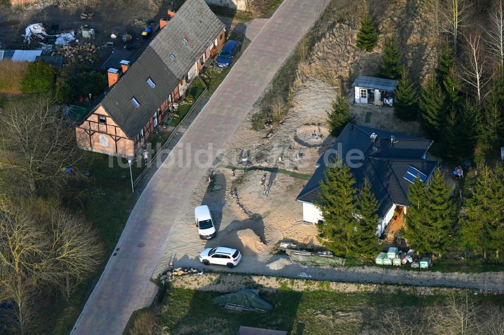 Luftaufnahme Groß Daberkow - Einfamilienhaus- Neubau im Wohngebiet der Einfamilienhaus- Siedlung Zum Pastorhaus in Groß Daberkow im Bundesland Mecklenburg-Vorpommern, Deutschland