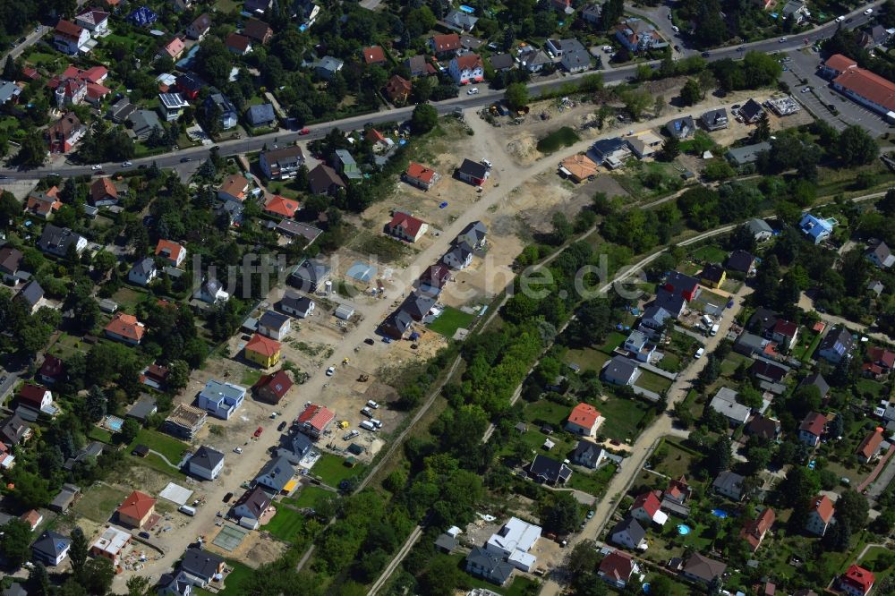 Berlin von oben - Einfamilienhaus - Neubauprojekt in Berlin-Kaulsdorf-Süd