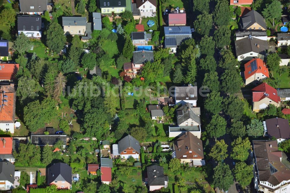 Luftbild Berlin Mahlsdorf - Einfamilienhaus - Wohngebiet an der Seestraße in Berlin - Mahlsdorf-Süd