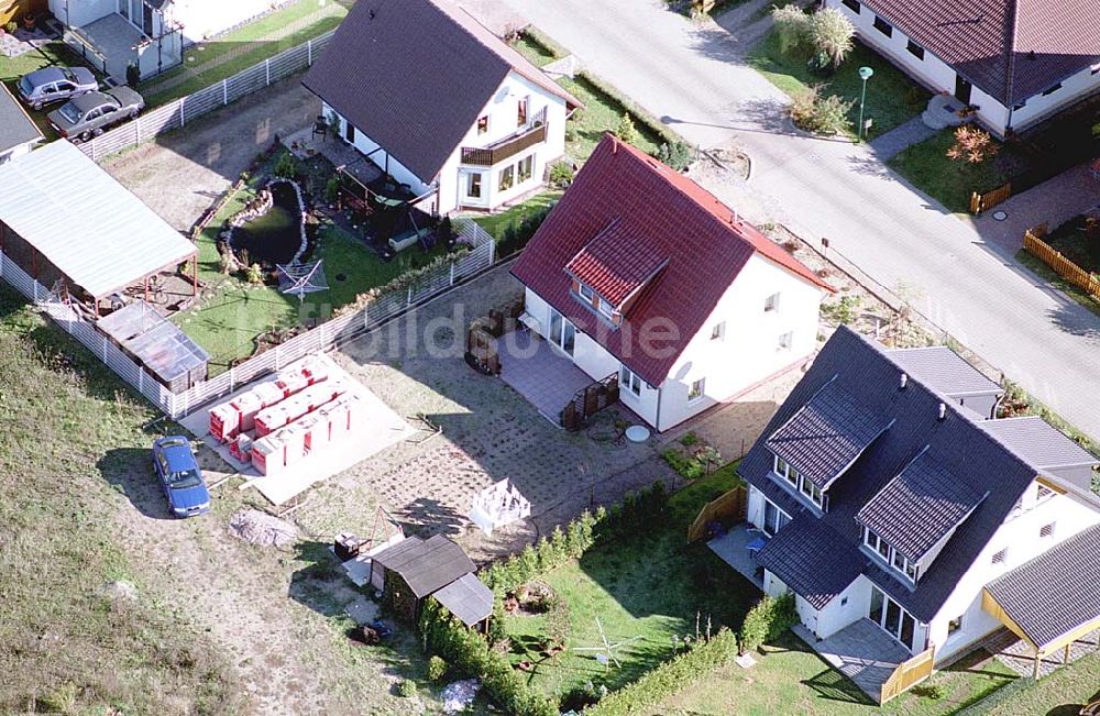 Eberswalde-Lichterfelde / Brandenburg von oben - Einfamilienhausneubausiedlung im Stadtteil Lichterfelde von Eberswalde in Brandenburg