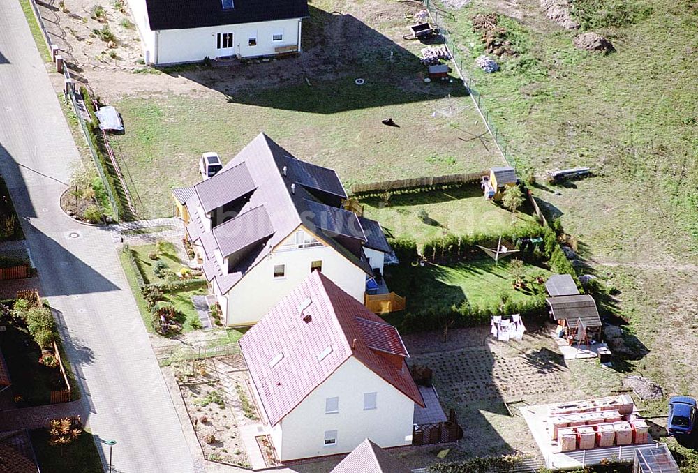 Eberswalde-Lichterfelde / Brandenburg von oben - Einfamilienhausneubausiedlung im Stadtteil Lichterfelde von Eberswalde in Brandenburg