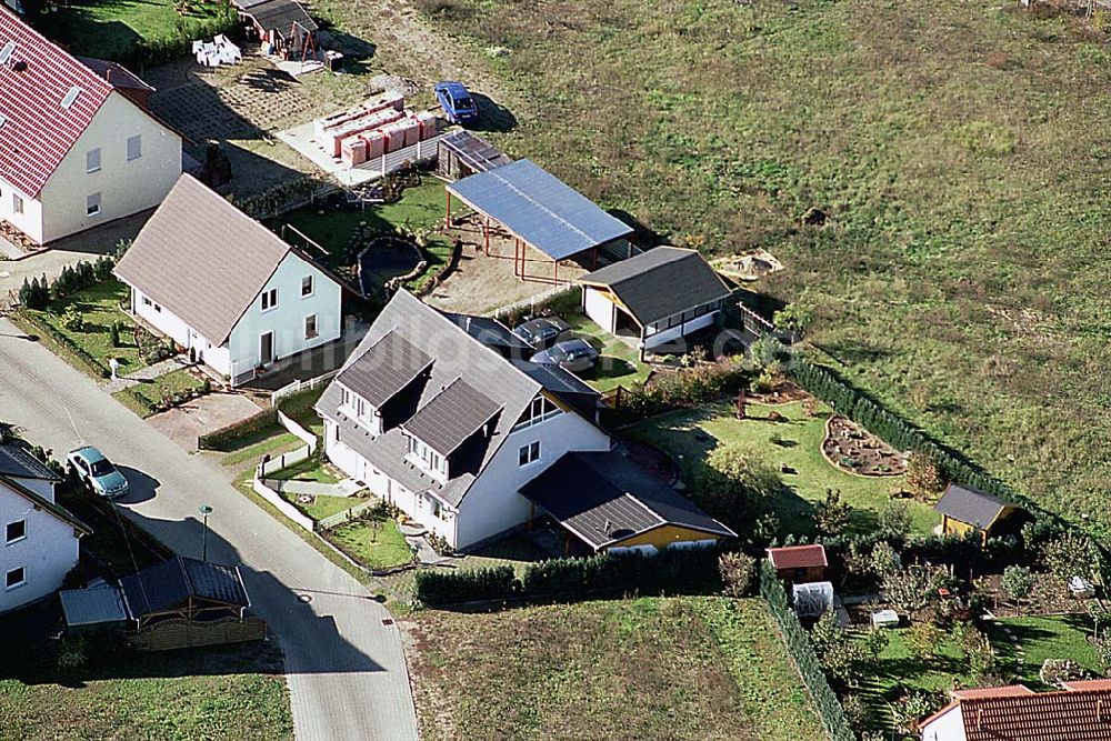 Eberswalde-Lichterfelde / Brandenburg von oben - Einfamilienhausneubausiedlung im Stadtteil Lichterfelde von Eberswalde in Brandenburg (Objekt 36842 an der Haydenstraße)