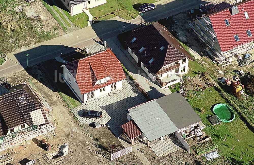 Eberswalde-Lichterfelde / Brandenburg von oben - Einfamilienhausneubausiedlung im Stadtteil Lichterfelde von Eberswalde in Brandenburg (Objekt 36838 in der Wagnerstraße)