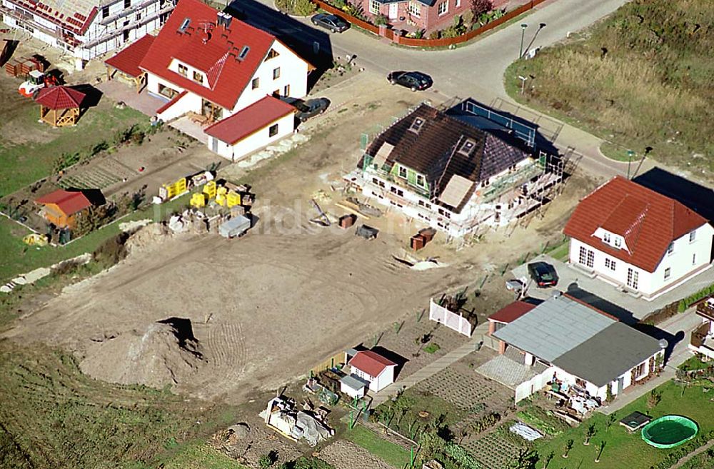 Eberswalde-Lichterfelde / Brandenburg von oben - Einfamilienhausneubausiedlung im Stadtteil Lichterfelde von Eberswalde in Brandenburg (Objekt 36826 in der Wagnerstraße / Ecke Haydenstraße)