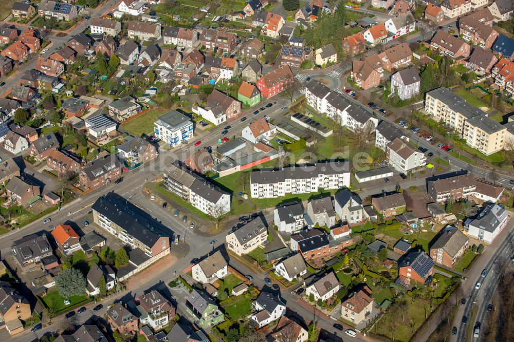 Luftaufnahme Hardt - Einfamilienhäuser als Reihenhaussiedlung in Hardt im Bundesland Nordrhein-Westfalen, Deutschland