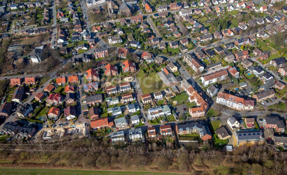 Holsterhausen aus der Vogelperspektive: Einfamilienhäuser als Reihenhaussiedlung in Holsterhausen im Bundesland Nordrhein-Westfalen, Deutschland