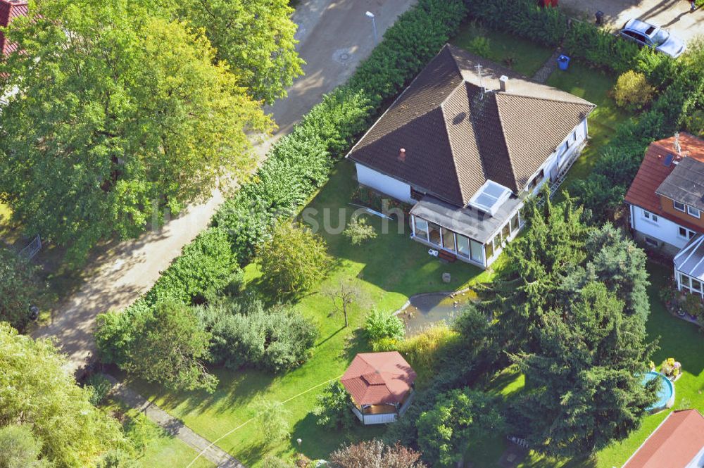 Vogelsdorf zu Fredersdorf von oben - Einfamilienwohnhäuser im Wohngebiet am Heideweg / Beppo-Römer-Straße in Vogelsdorf