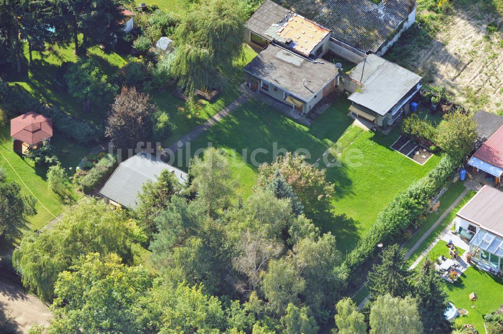 Luftbild Vogelsdorf zu Fredersdorf - Einfamilienwohnhäuser im Wohngebiet am Heideweg / Beppo-Römer-Straße in Vogelsdorf