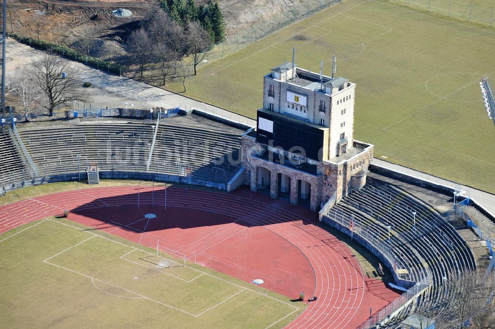 Luftbild Chemnitz - Eingangsportal des Hauptstadions im Sportforum Chemnitz