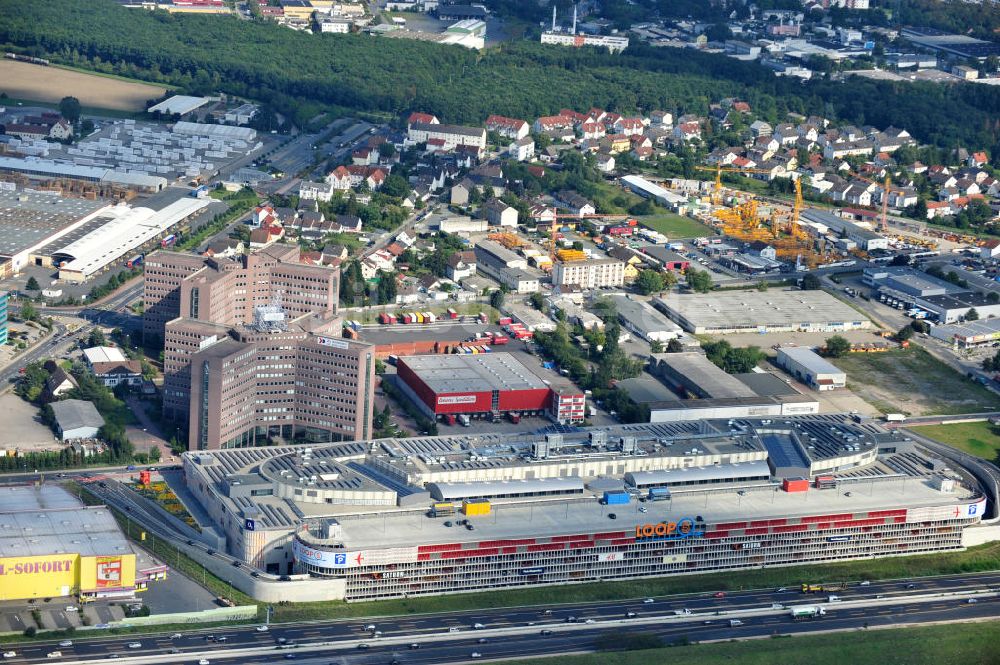 Weiterstadt aus der Vogelperspektive: Einkaufs- und Geschäftszentrum LOOP5 Shopping Centre in 64331 Weiterstadt