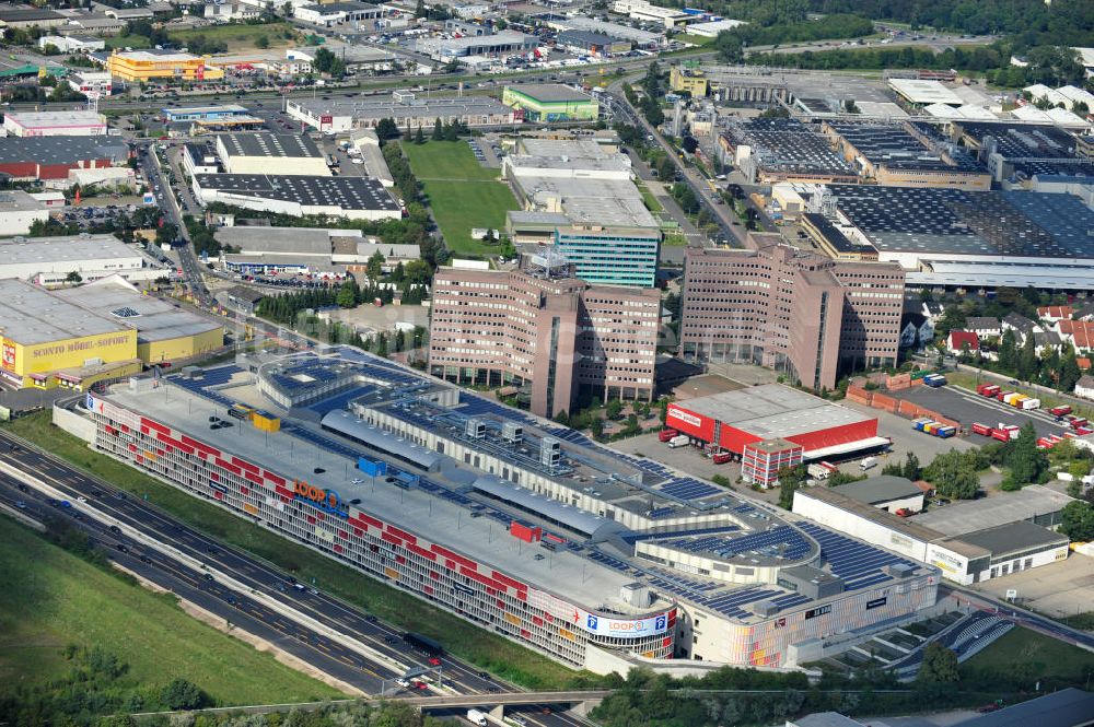 Weiterstadt aus der Vogelperspektive: Einkaufs- und Geschäftszentrum LOOP5 Shopping Centre in 64331 Weiterstadt