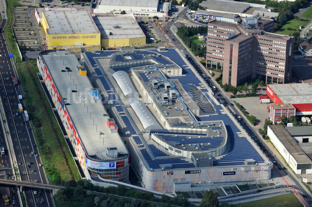 Luftbild Weiterstadt - Einkaufs- und Geschäftszentrum LOOP5 Shopping Centre in 64331 Weiterstadt